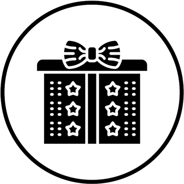 Estilo del icono de la caja de regalos de diseño vectorial