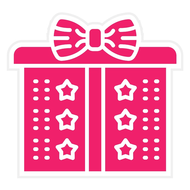 Estilo del icono de la caja de regalos de diseño vectorial