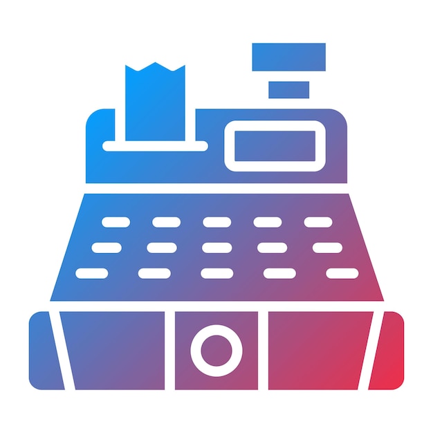 Estilo del icono de la caja registradora de diseño vectorial
