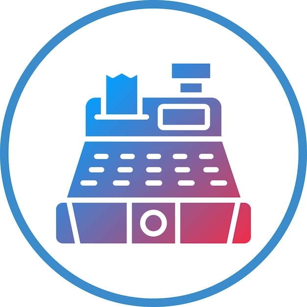 Estilo del icono de la caja registradora de diseño vectorial