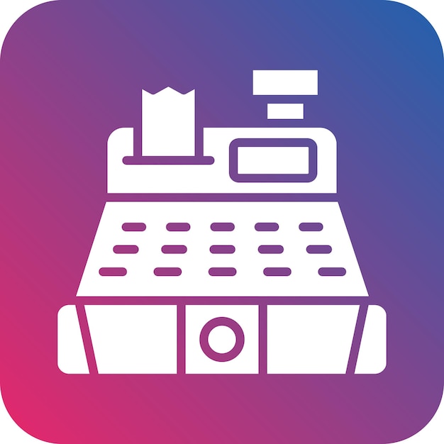 Estilo del icono de la caja registradora de diseño vectorial