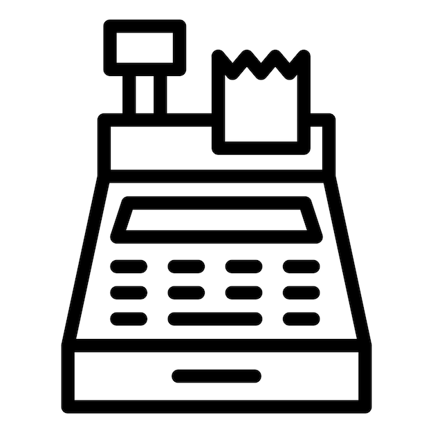 Estilo del icono de la caja registradora de diseño vectorial