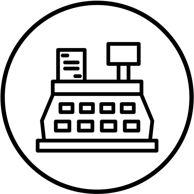 Estilo del icono de la caja registradora de diseño vectorial