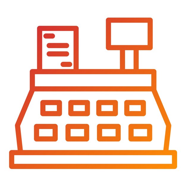 Estilo del icono de la caja registradora de diseño vectorial