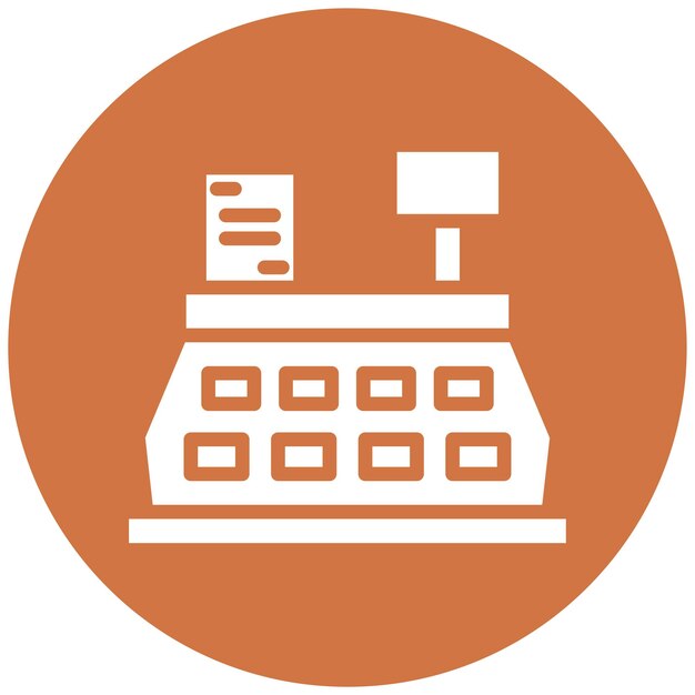 Estilo del icono de la caja registradora de diseño vectorial