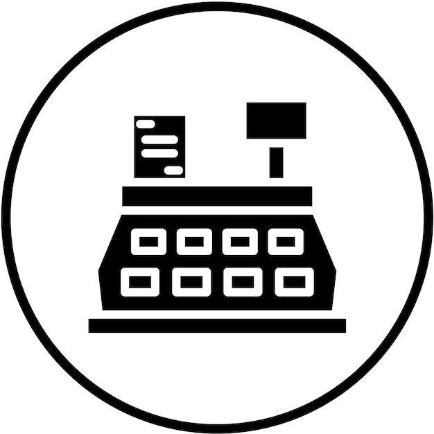 Estilo del icono de la caja registradora de diseño vectorial