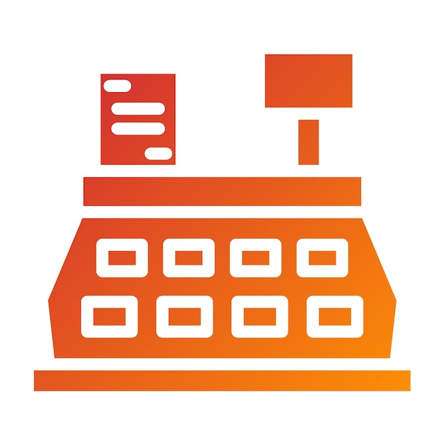 Estilo del icono de la caja registradora de diseño vectorial