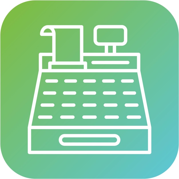 Estilo del icono de la caja registradora de diseño vectorial