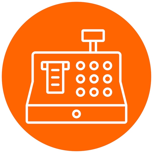 Estilo del icono de la caja registradora de diseño vectorial