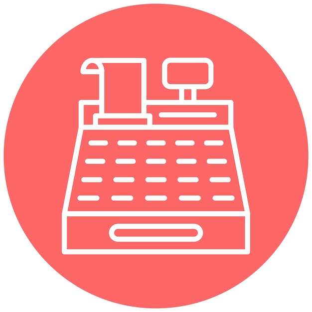 Estilo del icono de la caja registradora de diseño vectorial
