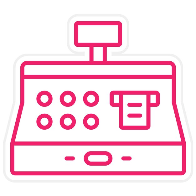 Estilo del icono de la caja registradora de diseño vectorial