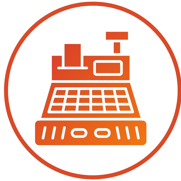 Estilo del icono de la caja registradora de diseño vectorial