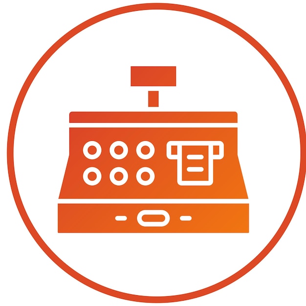 Estilo del icono de la caja registradora de diseño vectorial