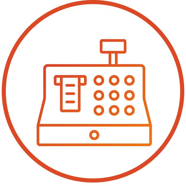 Estilo del icono de la caja registradora de diseño vectorial