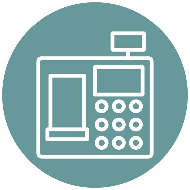 Estilo del icono de la caja registradora de diseño vectorial