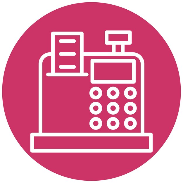 Estilo del icono de la caja registradora de diseño vectorial