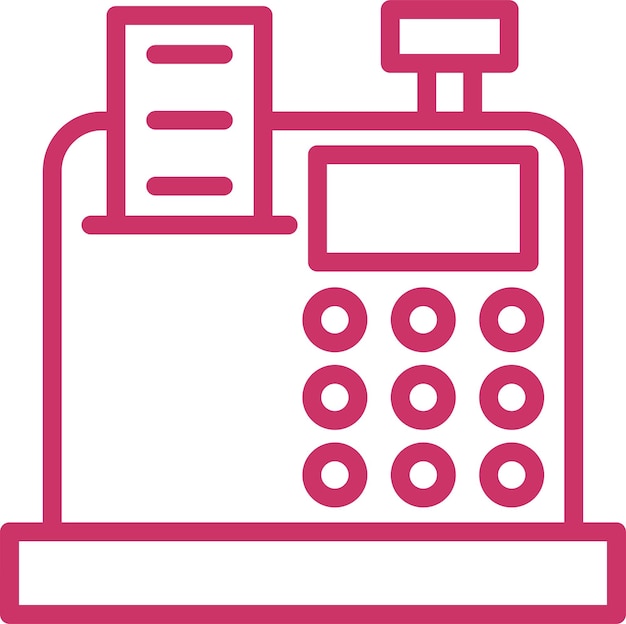 Estilo del icono de la caja registradora de diseño vectorial