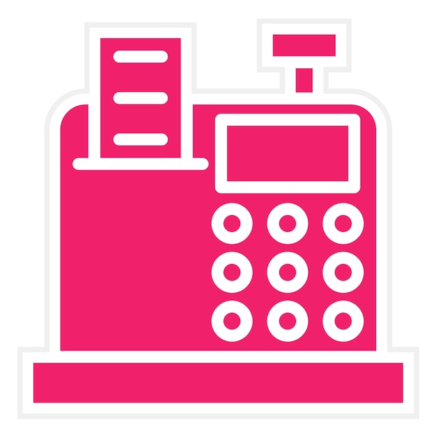 Estilo del icono de la caja registradora de diseño vectorial