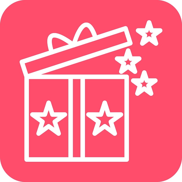Estilo del icono de la caja de sorpresa de diseño vectorial