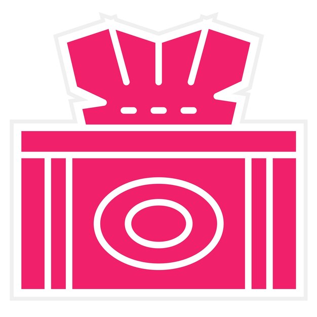 Estilo del icono de la caja de tejidos de diseño vectorial