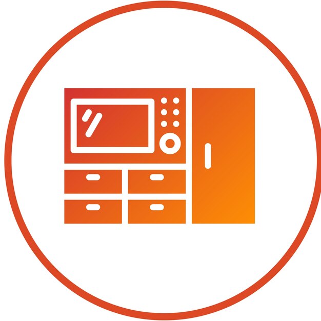 Estilo del icono del cajón de microondas de diseño vectorial