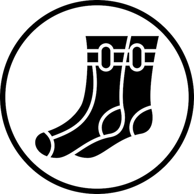 Estilo del icono de los calcetines de diseño vectorial