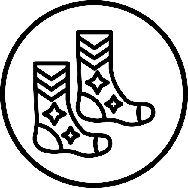 Estilo del icono de los calcetines de diseño vectorial