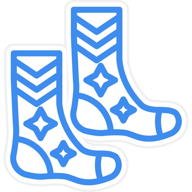 Estilo del icono de los calcetines de diseño vectorial