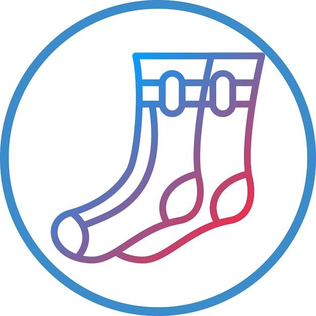 Estilo del icono de los calcetines de diseño vectorial