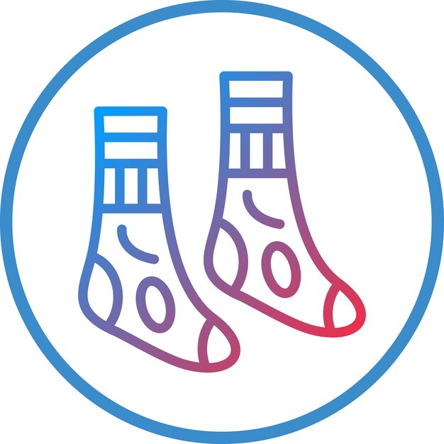 Estilo del icono de los calcetines de diseño vectorial