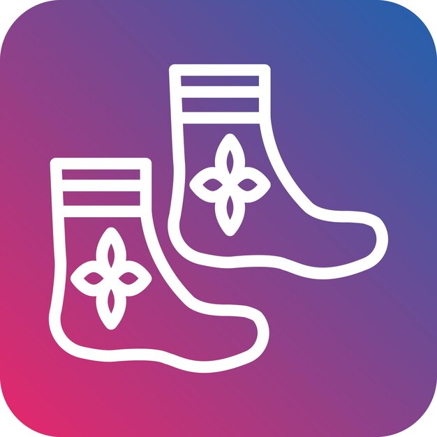 Estilo del icono de los calcetines de diseño vectorial