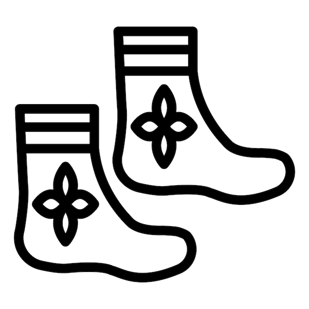 Estilo del icono de los calcetines de diseño vectorial