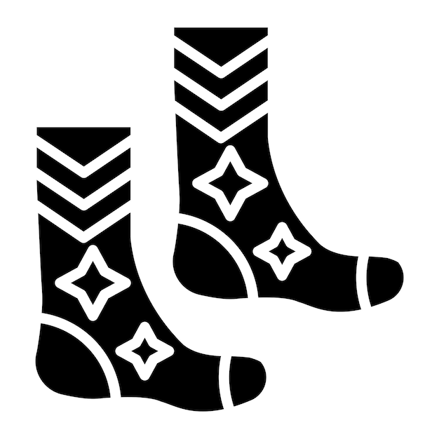 Estilo del icono de los calcetines de diseño vectorial
