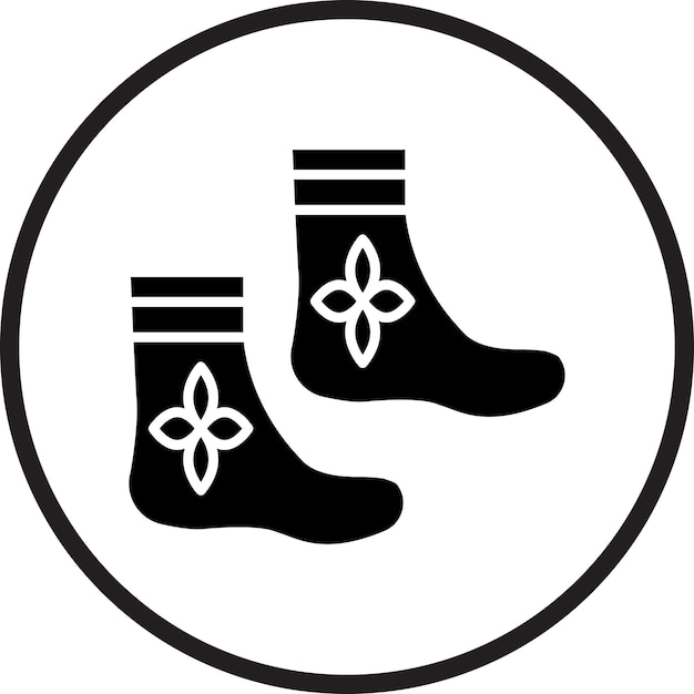 Estilo del icono de los calcetines de diseño vectorial
