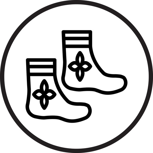 Estilo del icono de los calcetines de diseño vectorial