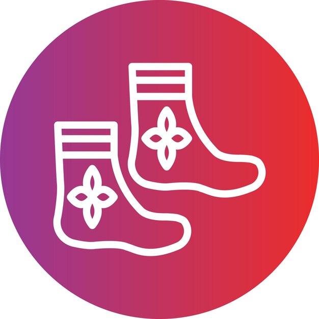 Estilo del icono de los calcetines de diseño vectorial