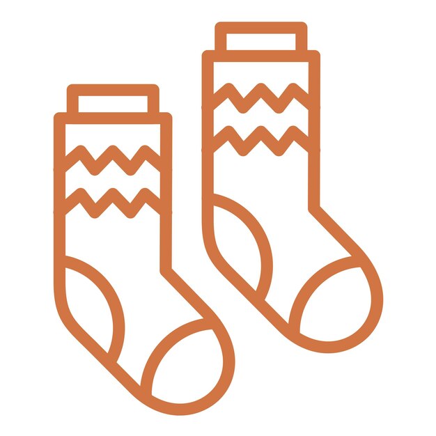 Estilo del icono de los calcetines de diseño vectorial
