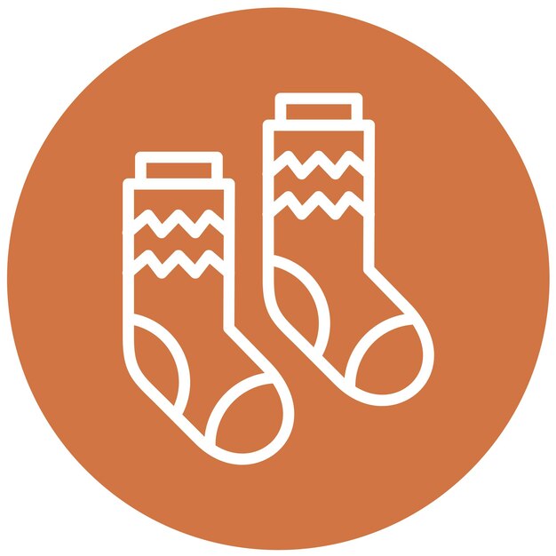 Estilo del icono de los calcetines de diseño vectorial