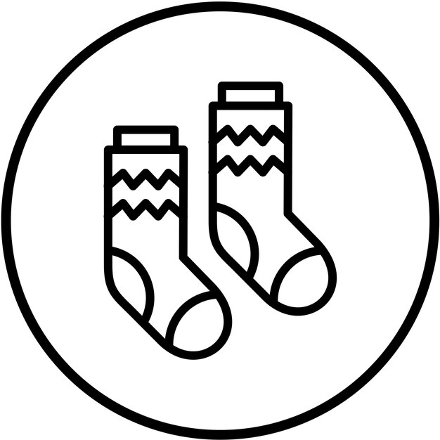 Estilo del icono de los calcetines de diseño vectorial