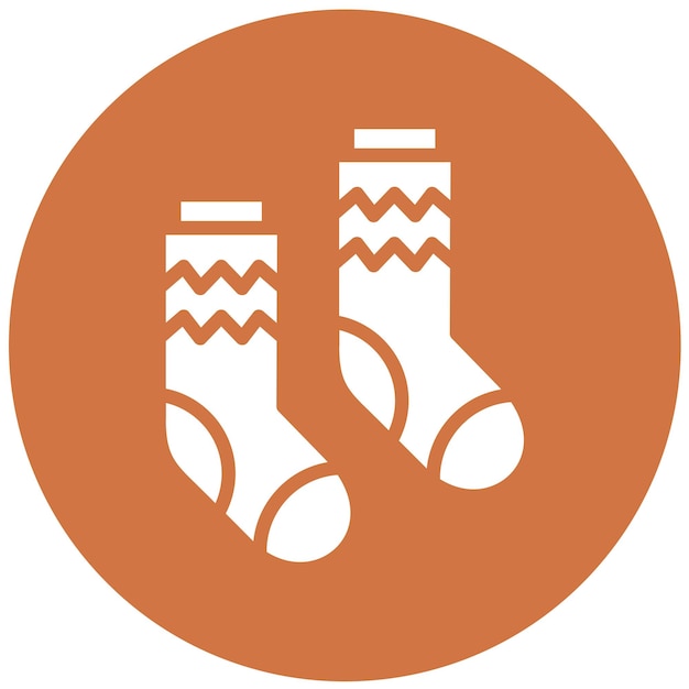 Estilo del icono de los calcetines de diseño vectorial