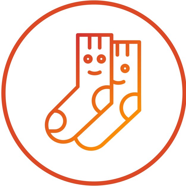 Estilo del icono de los calcetines de diseño vectorial