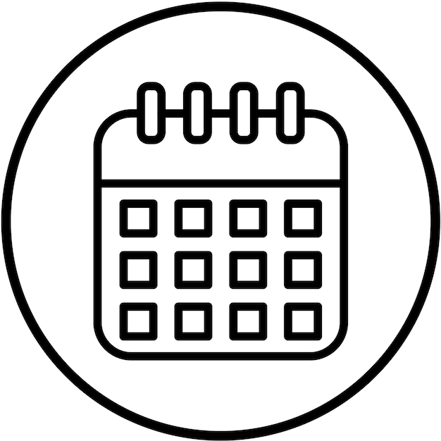 Estilo del icono del calendario de diseño vectorial