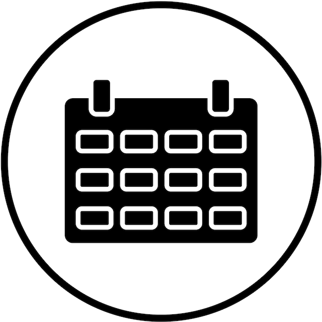 Estilo del icono del calendario de diseño vectorial