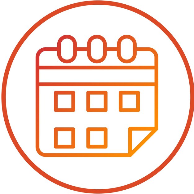 Estilo del icono del calendario de entrenamiento de diseño vectorial