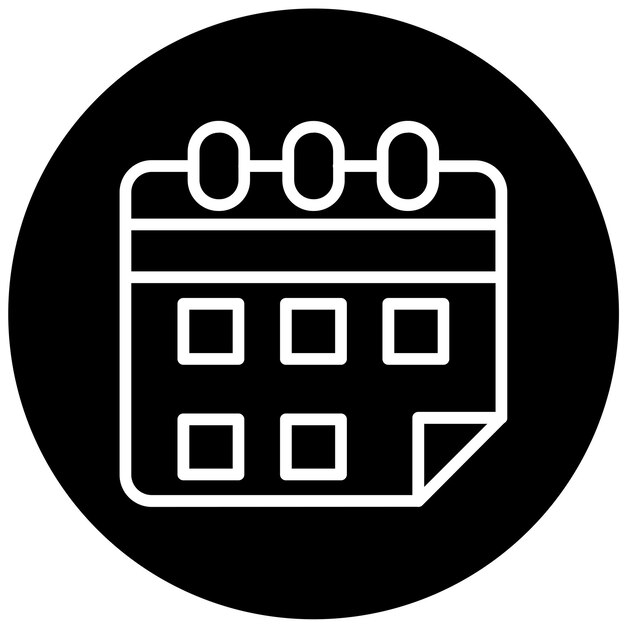 Estilo del icono del calendario de entrenamiento de diseño vectorial