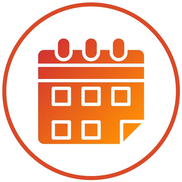 Estilo del icono del calendario de entrenamiento de diseño vectorial
