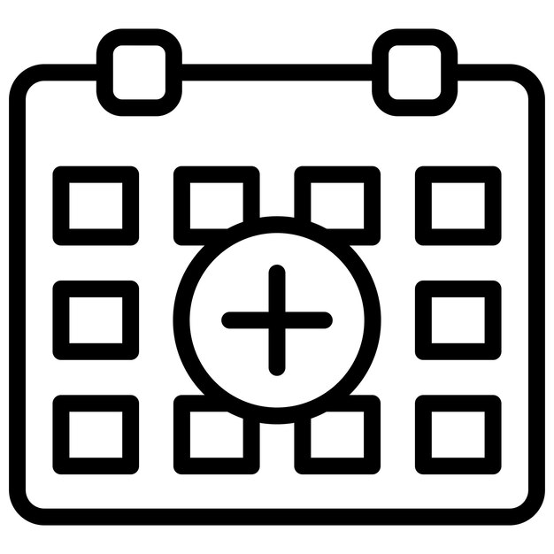 Estilo del icono del calendario médico