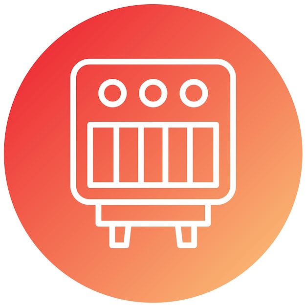 Estilo del icono del calentador de diseño vectorial