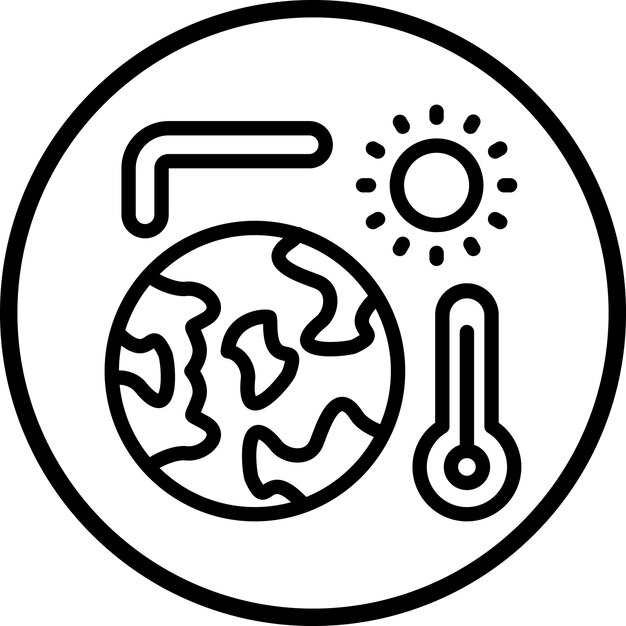 Estilo del icono del calentamiento global