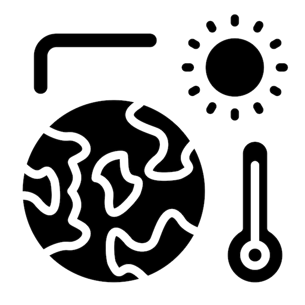 Estilo del icono del calentamiento global